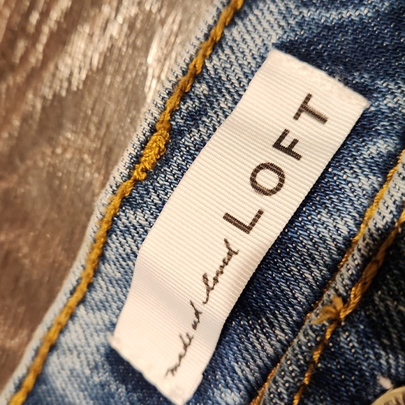 ❤️ NWOT! LOFT HIGH RISE STRAIGHT LEG  SPARKLE JEANS, RAW HEM, 16 (33) - Picture 6 of 10